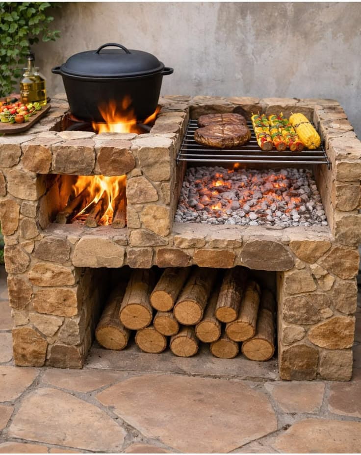 Kamenné venkovní barbecue