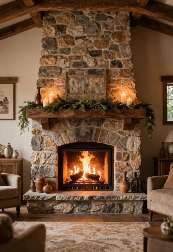 Kamenný krb rustikal
